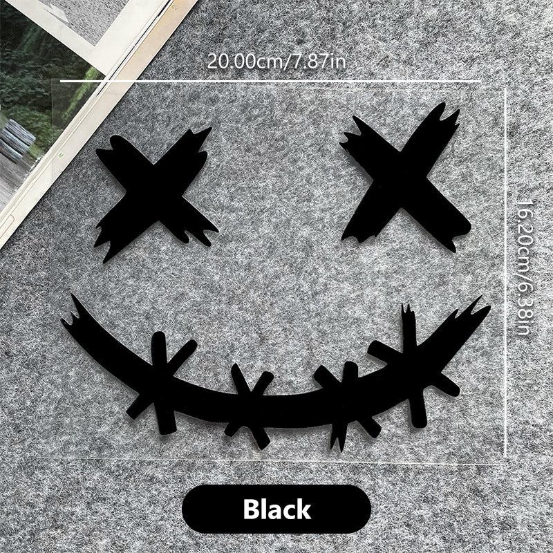Waterproof Reflective Stickers For Motorcycle Helmet, Demon Smiling Face Decal, Auto Body Decoration, Car Sticker, Laser