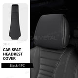 SEAMETAL Car Seat Headrest Protect Cover Storage Pocket PU Leather Durable Car Neck Pillow Case Cars Dustproof Scratch-resistant Universal