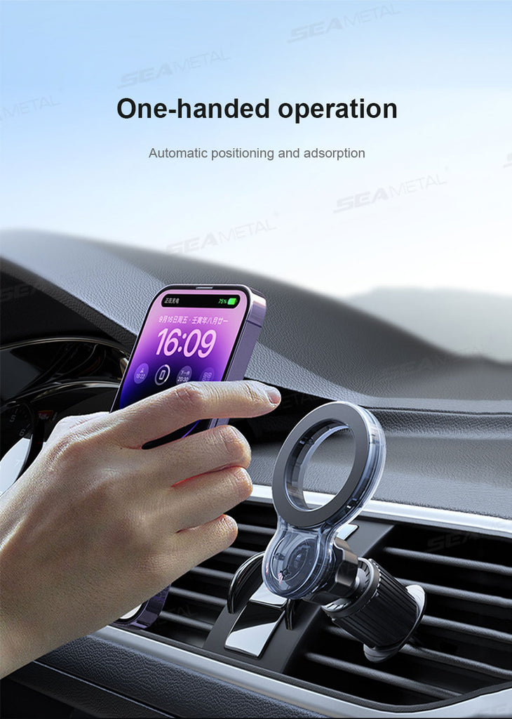 SEAMETAL Magnetic Car Phone Holder 360° Rotation Adjustable Dashboard Stand