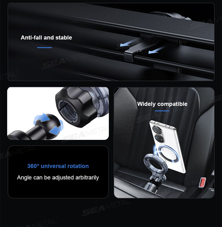 SEAMETAL Magnetic Car Phone Holder 360° Rotation Adjustable Dashboard Stand