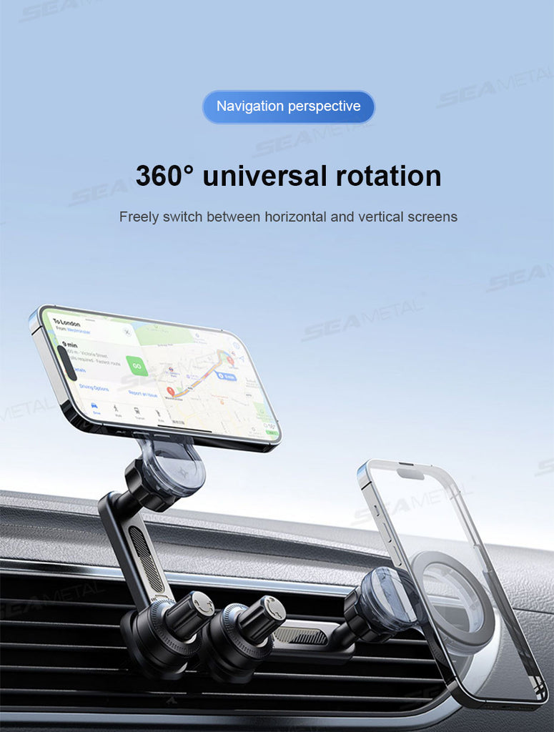SEAMETAL Magnetic Car Phone Holder 360° Rotation Adjustable Dashboard Stand