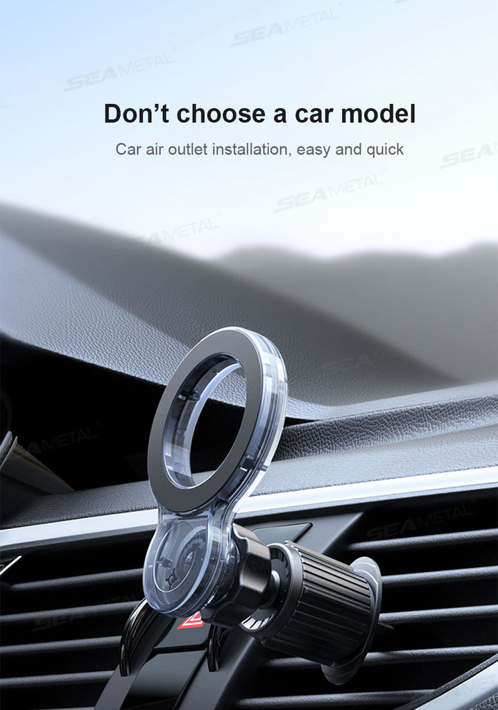 SEAMETAL Magnetic Car Phone Holder 360° Rotation Adjustable Dashboard Stand