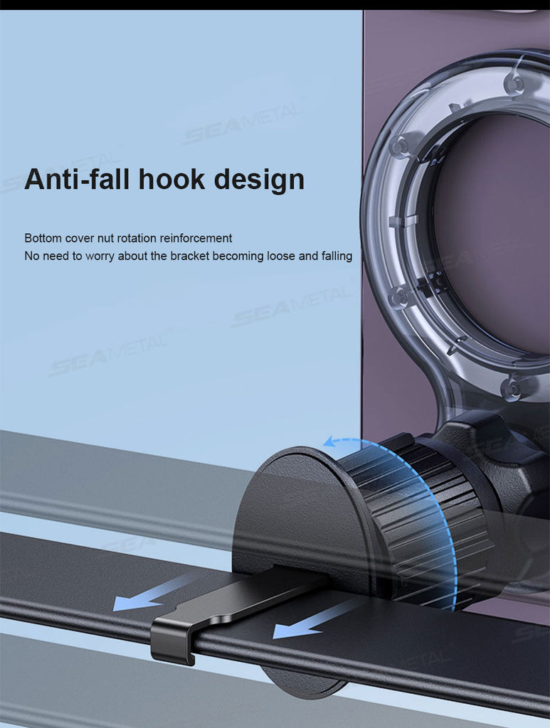 SEAMETAL Magnetic Car Phone Holder 360° Rotation Adjustable Dashboard Stand