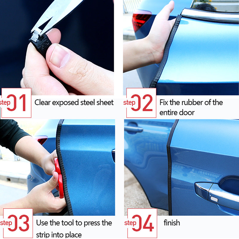 car door edge guards with internal aluminum metal clips