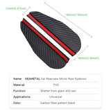 2 Pcs Carbon Fiber Car Side Mirror Rain Eyebrow Guard, Car Rearview Mirror Rain Brow, Waterproof Rearview Mirror