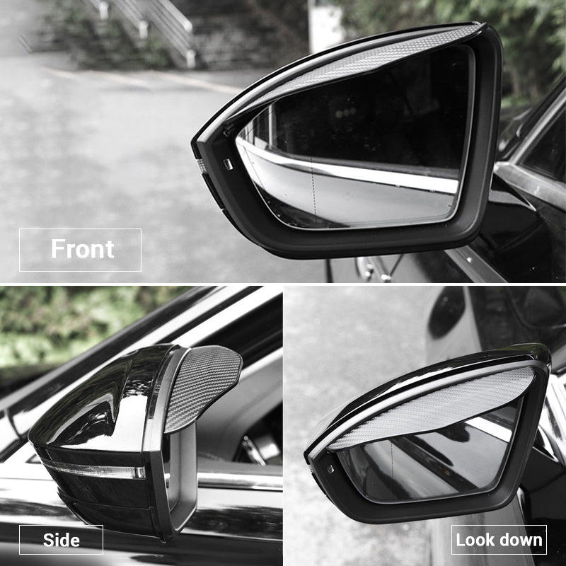 2 Pcs Carbon Fiber Car Side Mirror Rain Eyebrow Guard, Car Rearview Mirror Rain Brow, Waterproof Rearview Mirror