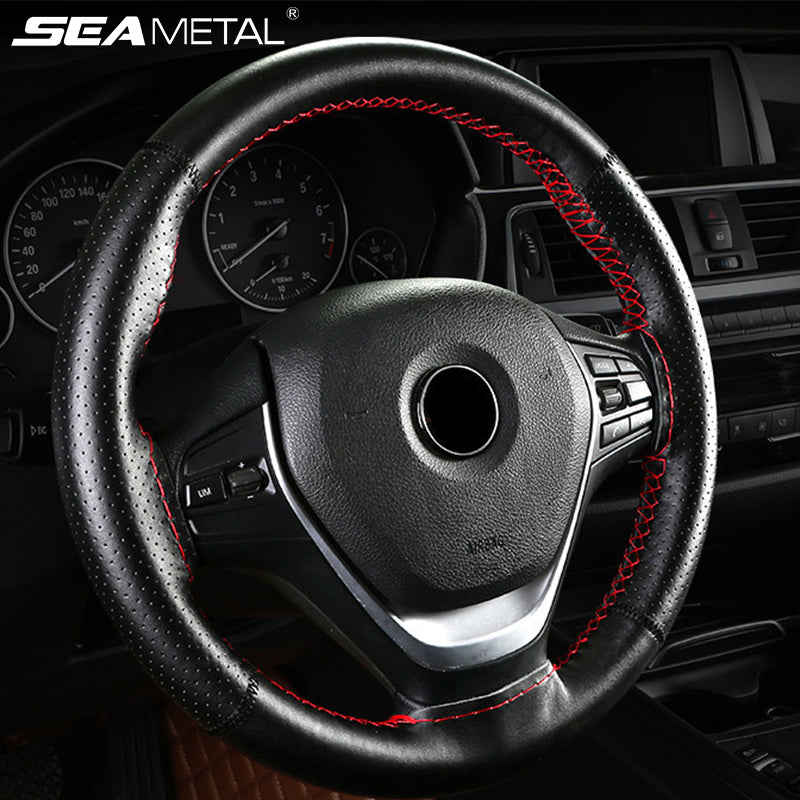 Auto Leather Car Steering Cover Skidproof Braid with Needle and Thread