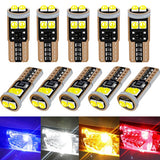 10Pcs T10 W5W WY5W 2825 LED Canbus Car Interior Wedge Tail Side Bulb Auto Parking Lamp