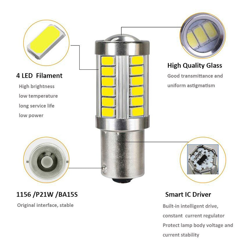 1156 1157 LED Car Turn Signal Light Auto Reverse Tail Brake Bulb DRL Light Parking Lamps