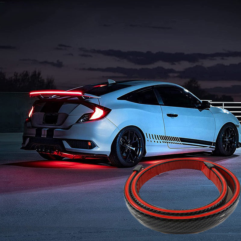 Carbon Fiber Led Rear Spoiler Lamp For Car Trunk Lip Wing Racing Rear Spoiler Light