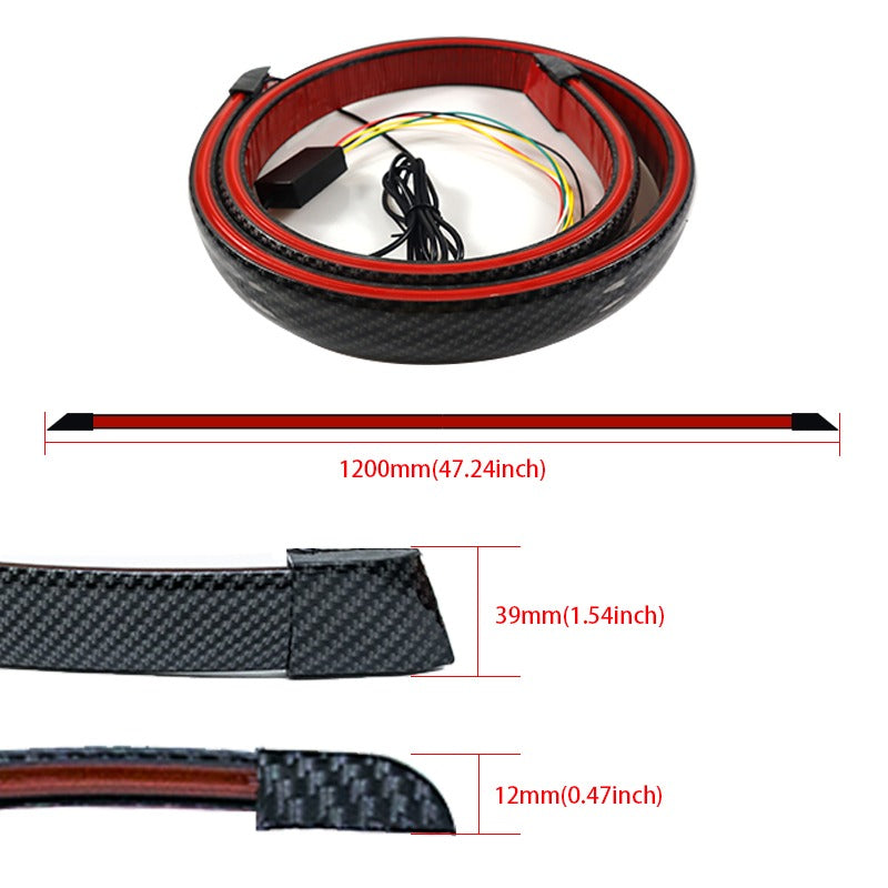 Carbon Fiber Led Rear Spoiler Lamp For Car Trunk Lip Wing Racing Rear Spoiler Light