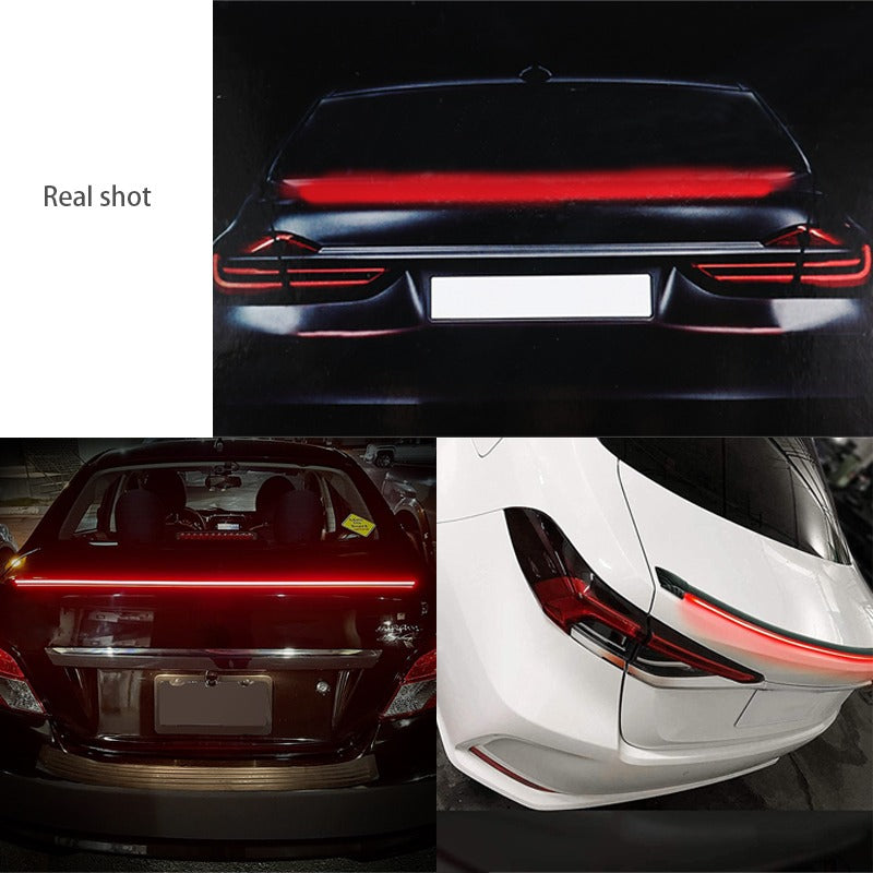 Carbon Fiber Led Rear Spoiler Lamp For Car Trunk Lip Wing Racing Rear Spoiler Light