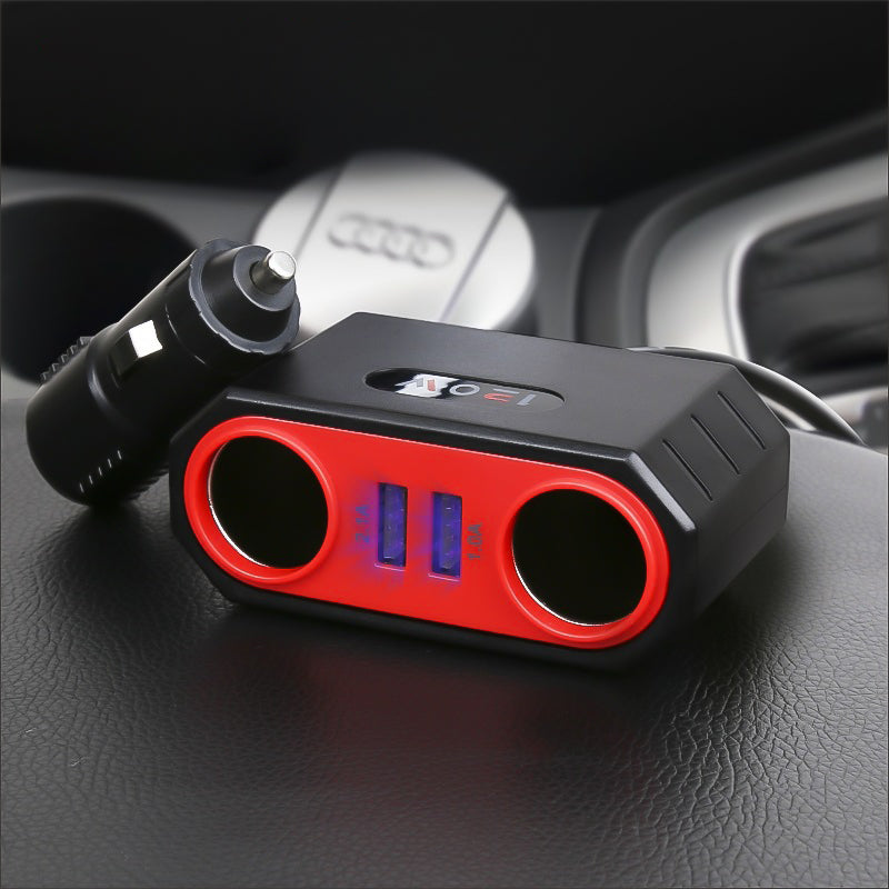 Car Charger 120W 2-Socket Cigarette Lighter Splitter QC3.0 Dual USB Ports