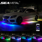 Car Underglow LED Lights Kits Atmosphere Lamp RGB APP Remote Control Underbody System Neon Light