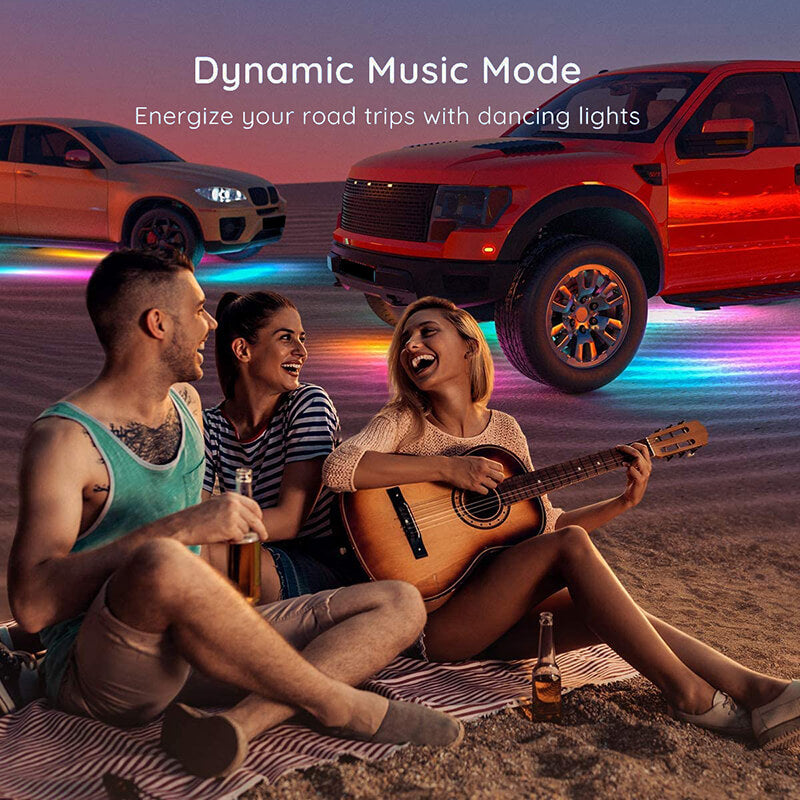 Car Underglow LED Lights Kits Atmosphere Lamp RGB APP Remote Control Underbody System Neon Light