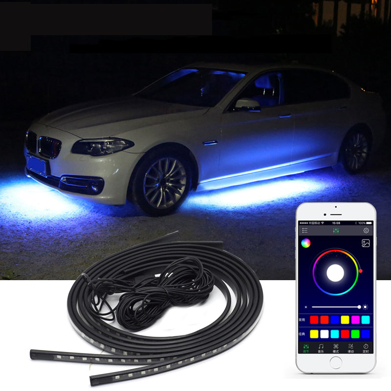 Car Underglow Neon LED Strip Lights APP/Remote Control Auto Underbody RGB Atmosphere Lamp