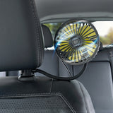 5 Blades Car Headrest Fan Adjustable Blowing Cool Flexible Hose Fan