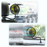 5 Blades Car Headrest Fan Adjustable Blowing Cool Flexible Hose Fan