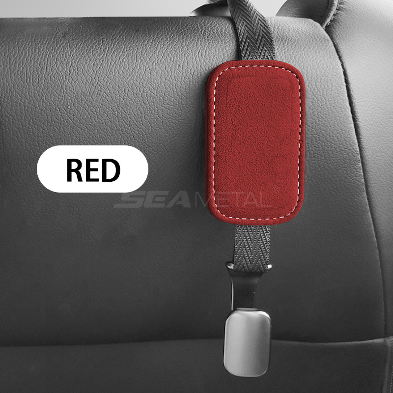 SEAMETAL Car Back Seat Headrest Hanger Luxury Leather Car Hooks
