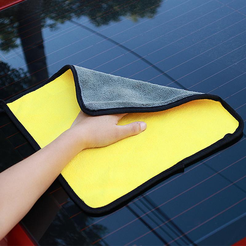 Double Color Microfiber Car Wash Towel Cleaning Drying Care Cloth Hemming  Strong Absorbent