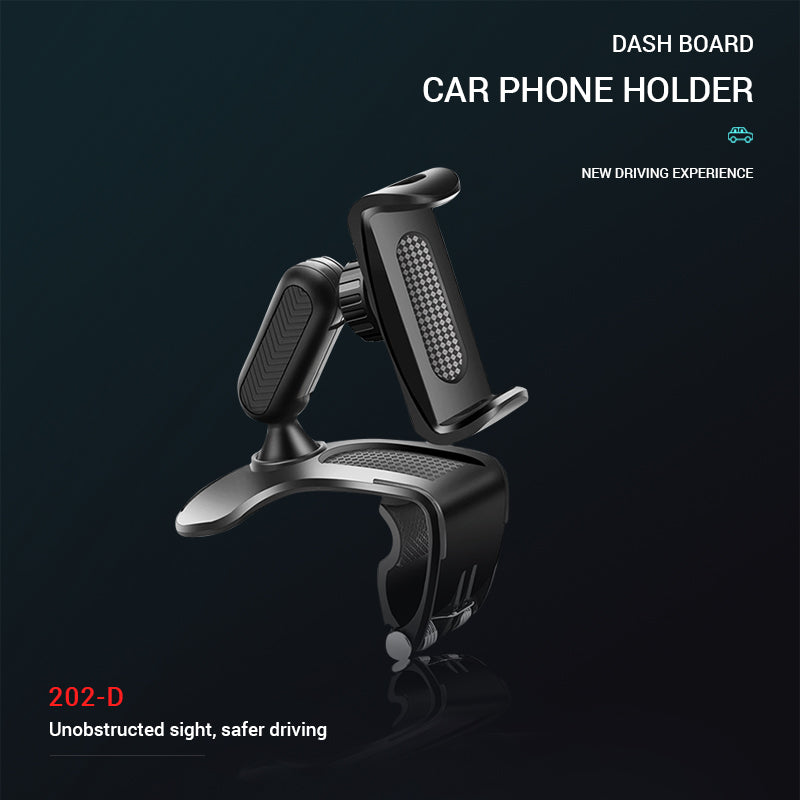 360 Degree Rotation Dashboard Cell Phone Holder for Car Clip Mount Stand Suitable for 4 to 7 inch Smartphones