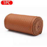 Auto Leather Car Steering Cover Skidproof Braid with Needle and Thread