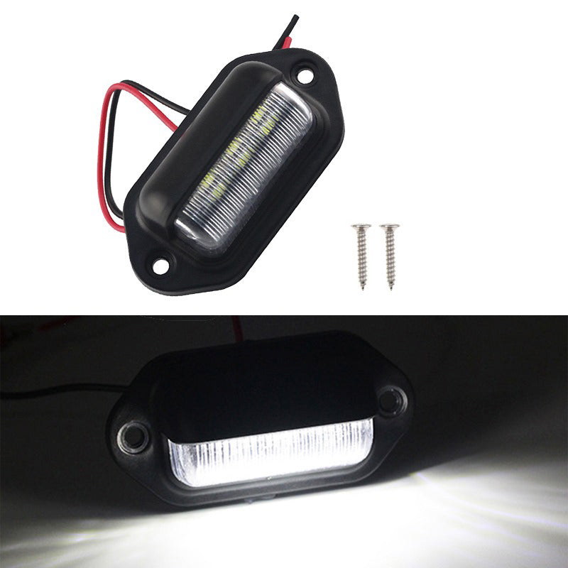 2Pcs 12V LED Number License Plate Light for Car Boats Motorcycle Exterior Lamps