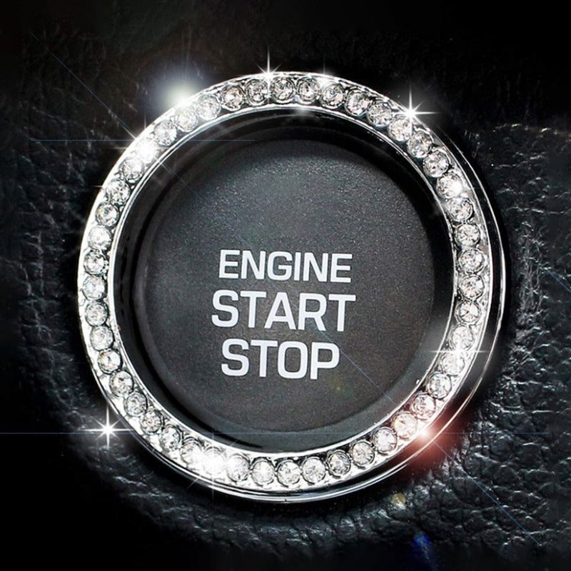 2022 Automobiles Start Switch Button Decorative Diamond Rhinestone Ring
