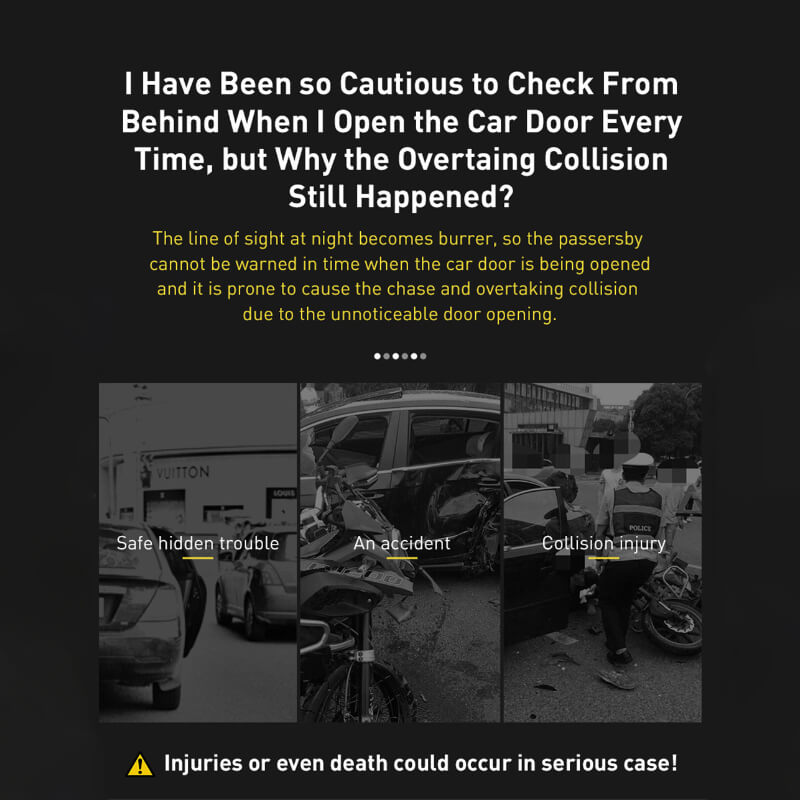 2Pcs Car Opening Door Warning Light Magnetic Auto LED Signal Lamp Strobe Lights