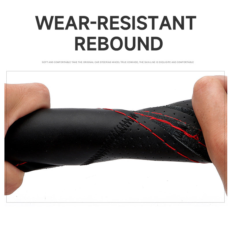 Auto Leather Car Steering Cover Skidproof Braid with Needle and Thread