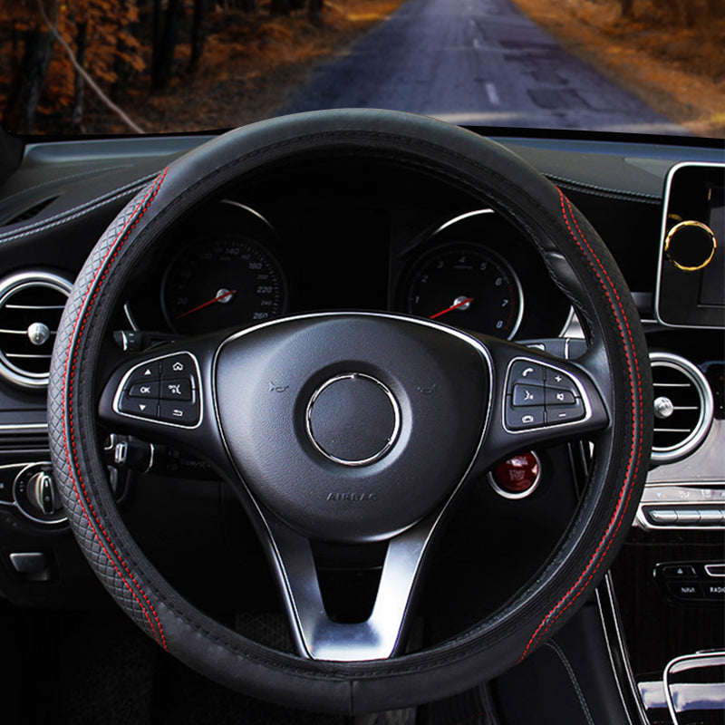 Anti Microfiber Leather Slip Car Steering Wheel Cover  37-39cm Steering Wheels