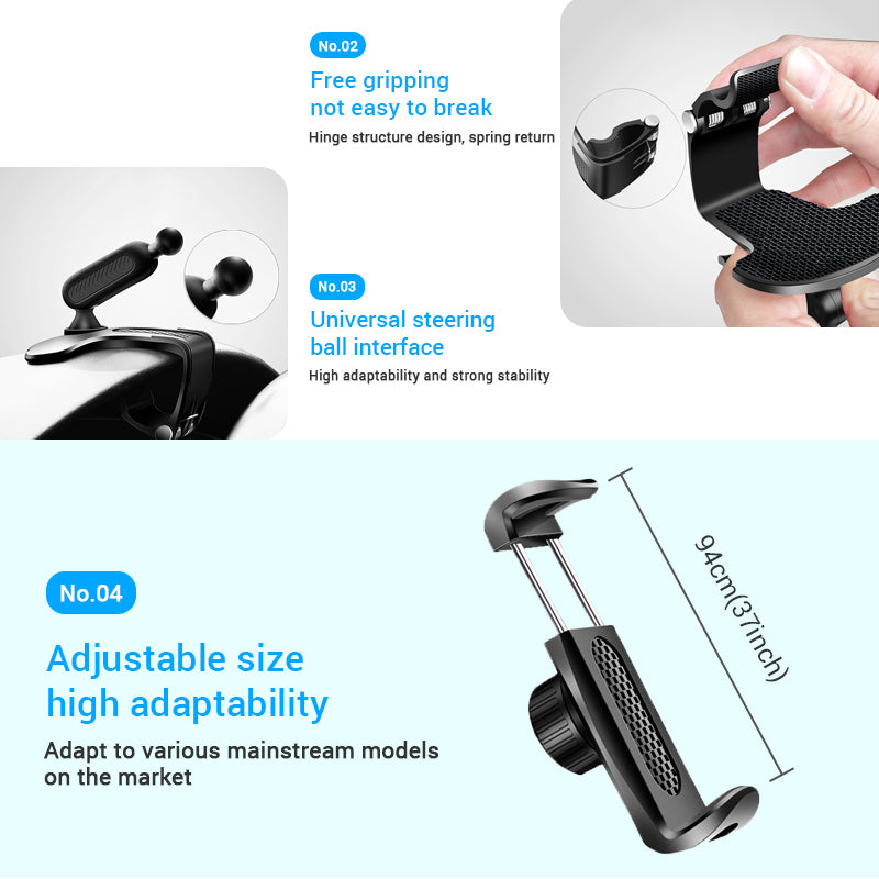 360 Degree Rotation Dashboard Cell Phone Holder for Car Clip Mount Stand Suitable for 4 to 7 inch Smartphones