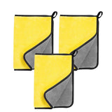 3Pcs Car Wash Towels Microfiber Washing Rag Super Absorbent Auto Drying Cleaning Cloth