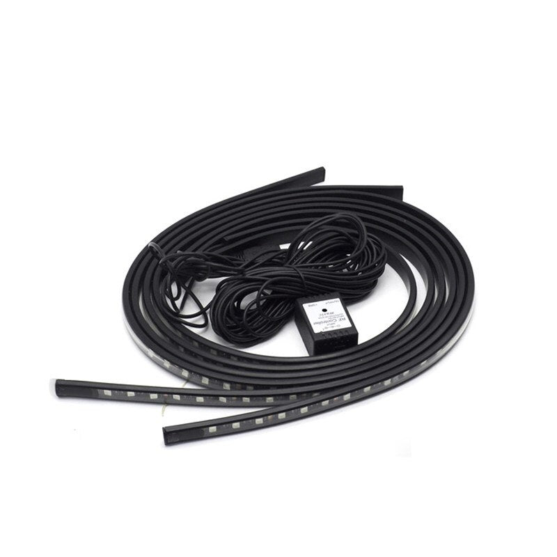 12V Car Underglow Neon Accent Strip Lights Kit APP Control RGB Waterproof Flowing Light