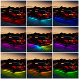 12V Car Underglow Neon Accent Strip Lights Kit APP Control RGB Waterproof Flowing Light