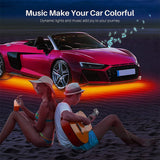 LED Car Underglow Lights Bluetooth APP Control RGB Ambient Foot Light Atmosphere Lamp