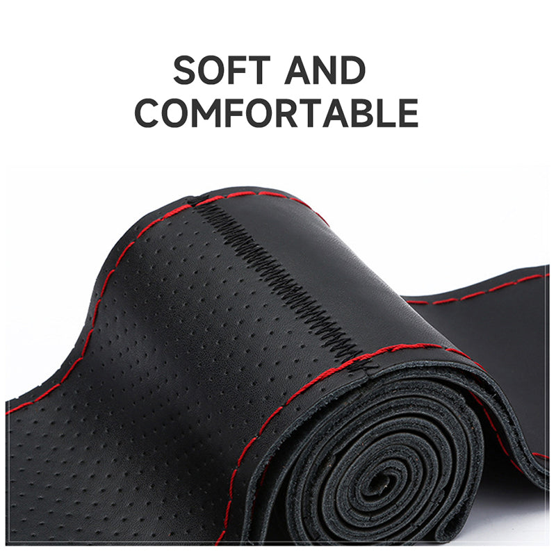 Auto Leather Car Steering Cover Skidproof Braid with Needle and Thread