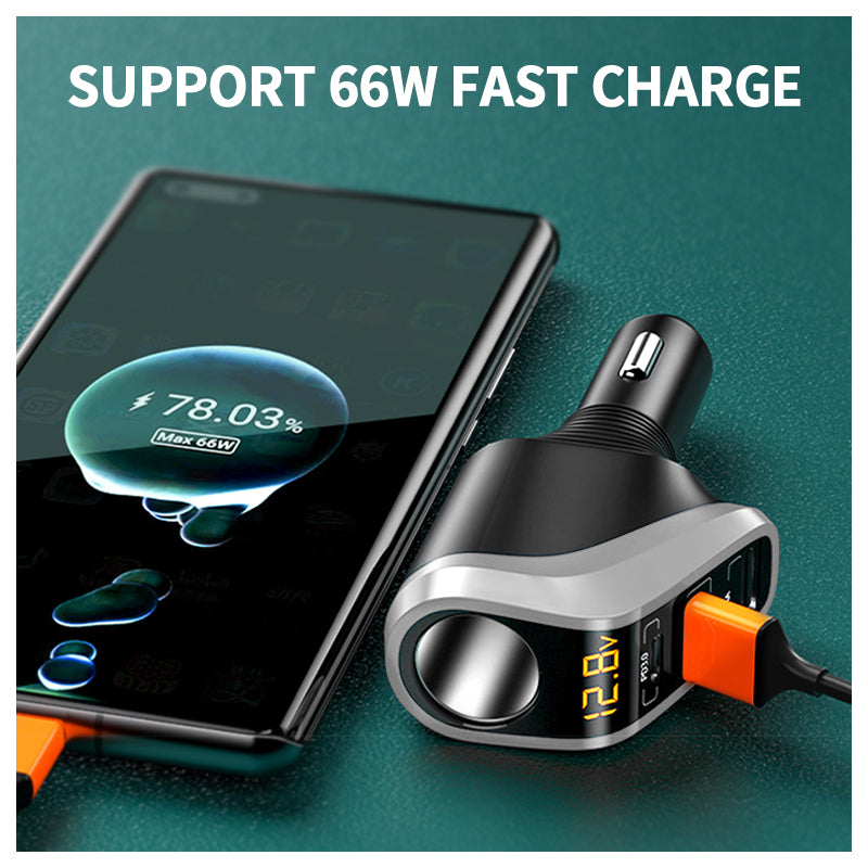 PD USB QC3.0 Car Charger Cigarette Lighter Socket Splitter Charging Adapter