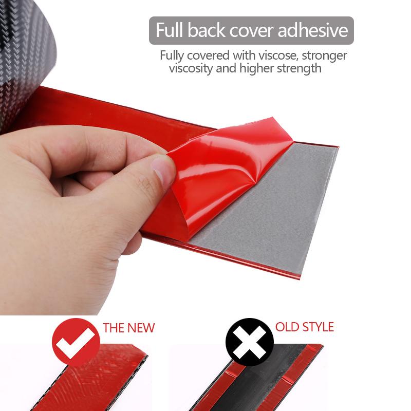 Car Stickers Carbon Fiber Moulding Strip Bumper Strip Door Sill Protector