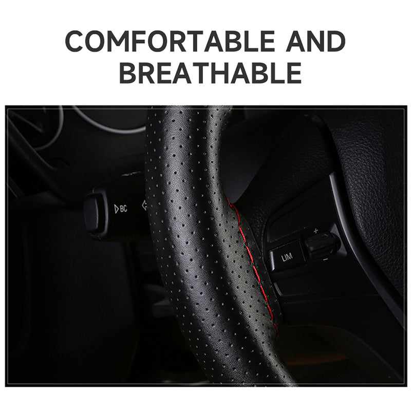 Auto Leather Car Steering Cover Skidproof Braid with Needle and Thread