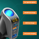 PD USB QC3.0 Car Charger Cigarette Lighter Socket Splitter Charging Adapter