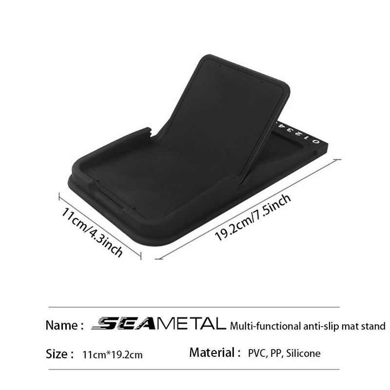 SEAMETAL Anti Slip Mat Car Phone Holder Multi-functional Mobile Phone Stand With Car Parking Number Plate Car Interior Gadgets