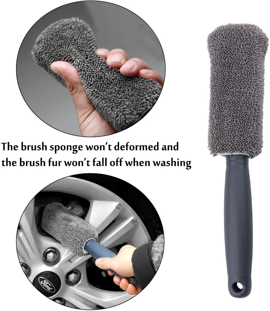 Car Wheel Cleaning Brush Microfiber Wheel Rim Brush Interior Duster