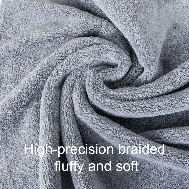 SEAMETAL 600GSM High Absorbent Ultra-Soft Car Wash Towel Microfiber Coral Fleece Hemmed Towels