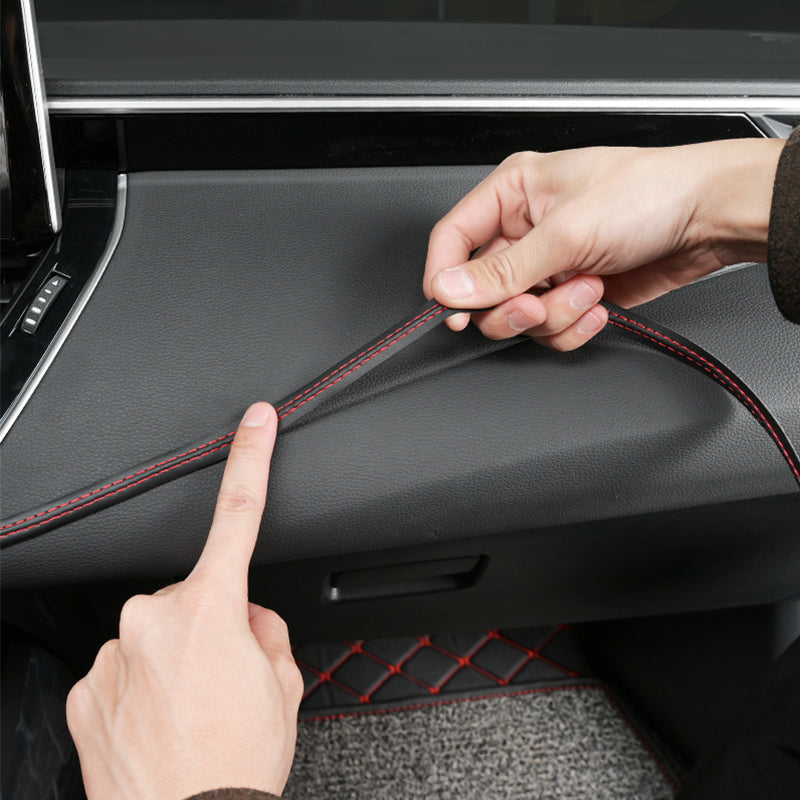 Luxury Car Mouldings Trim Pu Leather Braid Decorative Line Strips For Door Dashboard Sticker