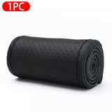 Auto Leather Car Steering Cover Skidproof Braid with Needle and Thread