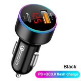 Phone Quick Charge PD+QC3.0 2 Ports Car Charger Cigarette Lighter Power Adapter