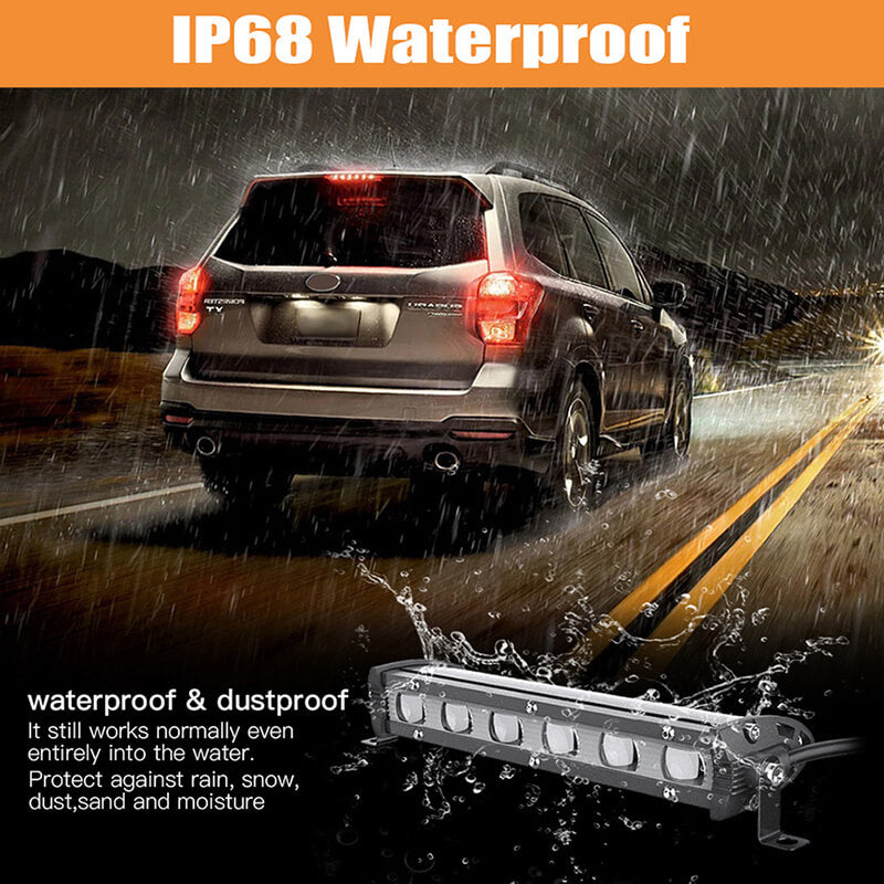 8 inch 60W LED Light Bar 12V 24V LED Bar 6000K Work Light Combo Spot Flood Fog Lamp