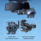 Phone Mount for Car, Rear View Mirror Phone Holder, Rotatable and Retractable Phone Holder for Car