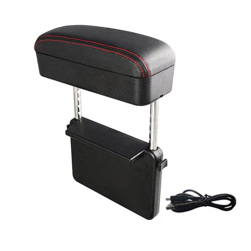 1pc Black Pu Leather Car Armrest Pad, Console Central Armrest Box